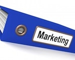 blue marketing binder