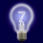 Animated light bulb with the number 7 inside