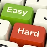 keys on keyboard labeled "easy" & "hard"