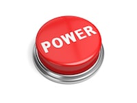 button reading "power"