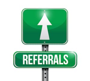 sign reading "Referrals"