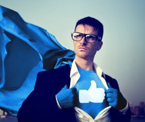 Social media superhero in disguise as business man