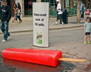 large size popsicle on road