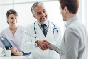 doctor greeting a physician liaison