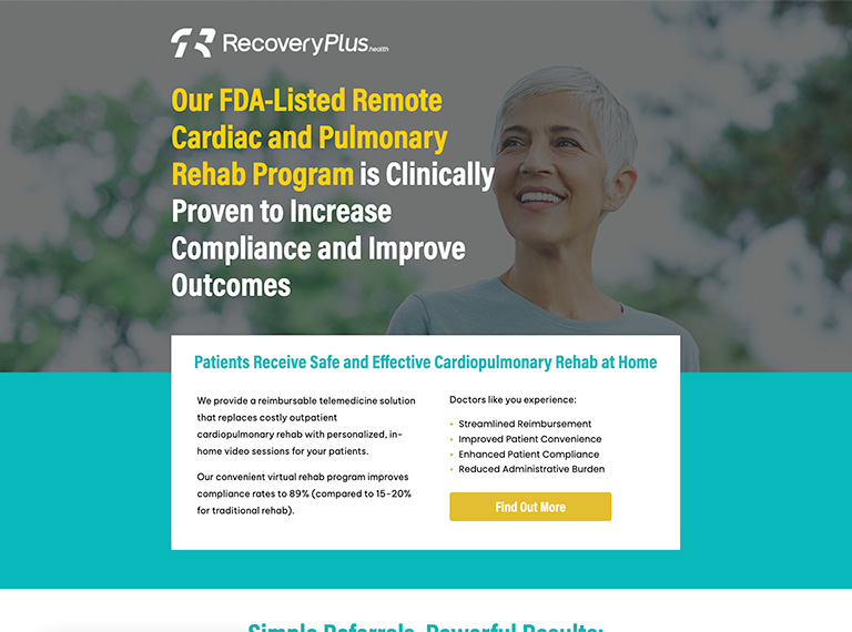 RecoveryPlus Health website design